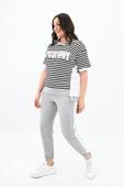 Kadın Büyük Beden Çizgili Eşofman Takımı 8106-24 - 11