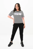 Kadın Büyük Beden Çizgili Eşofman Takımı 8106-24 - 2