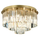 Apliqa Nilüfer Yuvarlak Eskitme Kristalli Taşlı Modern Tasarım Kristal Salon Avize thumbnail 6