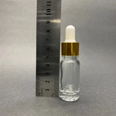 10Ml Şeffaf Cam Damlalıklı Şişe , Gold Metalik Kapak  ,  10 Cc Saydam Cam Damlalıklı Şişe x 6 Adet - 3