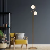Apliqa Velar Eskitme Beyaz Camlı Modern Tasarım Metal Lambader - 1