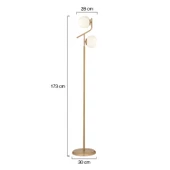 Apliqa Velar Eskitme Beyaz Camlı Modern Tasarım Metal Lambader - 10