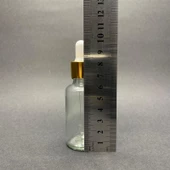 30Ml Şeffaf Cam Damlalıklı Şişe , Gold Metalik Kapak  ,  30 Cc Saydam Cam Damlalıklı Şişe x 6 Adet - 3