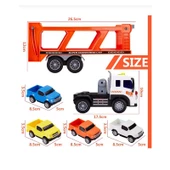 1:16 Sürtmeli Sesli Işıklı Araba Taşıyan Tır 39 Cm - 7