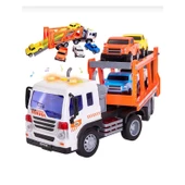 1:16 Sürtmeli Sesli Işıklı Araba Taşıyan Tır 39 Cm - 1