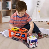 1:16 Sürtmeli Sesli Işıklı Araba Taşıyan Tır 39 Cm - 4