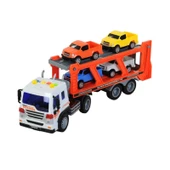 1:16 Sürtmeli Sesli Işıklı Araba Taşıyan Tır 39 Cm - 5