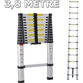 EBAX 3,8 MT 13 BASAMAKLI UZAYAN ALÜMİNYUM TELESKOPİK MERDİVEN thumbnail 2