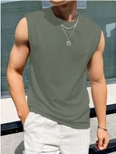 Erkek Bisiklet Yaka Etek Ve Kol Bitimi Dökümlü Süprem T-Shirt - 1