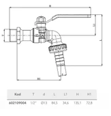 ECA 1/2'' BAHÇE MUSLUĞU KÜRESEL 602109004 - 2