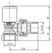 ECA 1/2'' KÖŞE RADYATÖR VANASI VALF KROM 602120280 - 2