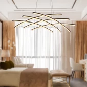 Apliqa Brian Mat Siyah Boyalı 3000K 58 Watt Sarkıt Salon Oturma Odası Ledli Avize - 1