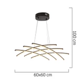 Apliqa Brian Mat Siyah Boyalı 3000K 58 Watt Sarkıt Salon Oturma Odası Ledli Avize - 4
