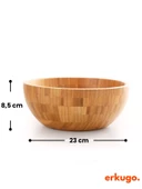 Bambu 3 lü Salata Kasesi, Sunum Kasesi, Dekoratif Kase, İskandinav Kase - 6