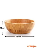 Bambu 3 lü Salata Kasesi, Sunum Kasesi, Dekoratif Kase, İskandinav Kase - 5