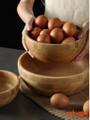 Bambu 3 lü Salata Kasesi, Sunum Kasesi, Dekoratif Kase, İskandinav Kase - 3