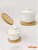 6 Adet Yuvarlak Bambu Altlık, Bardak Altlığı, Fincan Tabağı, Çay Tabağı - 4