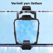 Polham Fırtına Tipi Nano İletken Telefon Soğutma Fanı, Oyuncular İçin Mavi Işıklı Radyatörlü Soğutucu - 2