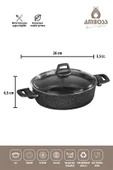 ASTEN - 7 Parça Orion (Siyah) + 26 cm Krep Tava + 18 cm Kuvars Sahan thumbnail 6