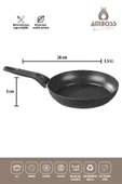 ASTEN - 7 Parça Orion (Siyah) + 26 cm Krep Tava + 18 cm Kuvars Sahan thumbnail 7