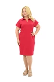 Kadın Büyük Beden Gömlek Yaka Elbise 5263-25 - 8