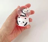 Kar Küresi Sevimli Ayıcık Işıklı Kar Küresi Ev Ofis Dekor Biblo Obje - 2