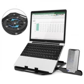 Polham Yükseklik Ayarlı Notebook ve Cep Telefonu Standı, Cep Telefon Tutuculu Laptop Standı - 1