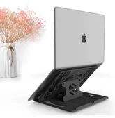 Coofbe Plastik 360° Döner Masaüstü Laptop Standı Ve Telefon Tutucu Yükseklik Ayarlı Laptop Tutucu - 6