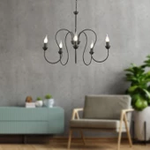 Apliqa Flor 5Li Siyah Modern Yatak Odası Mutfak Salon Avize - 2