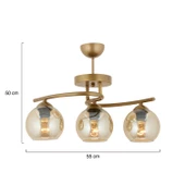 Apliqa Elite 3Lü Eskitme Bal Camlı Modern Mutfak Yatak odası Salon Avize - 10