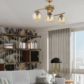 Apliqa Elite 3Lü Eskitme Bal Camlı Modern Mutfak Yatak odası Salon Avize - 1