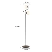 Apliqa Velar Siyah Beyaz Camlı Modern Tasarım Metal Lambader - 9