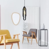 Apliqa Koza Tekli Siyah Spor Modern Retro Sarkıt Mutfak Salon Sarkıt Avize - 2