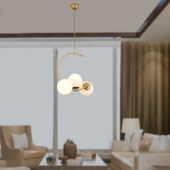 Apliqa Ladre 3Lü Beyaz Camlı Eskitme Boyalı Modern Sarkıt, MutfakYatak odası Salon Avize thumbnail 1