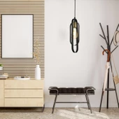 Apliqa Koza Tekli Siyah Spor Modern Retro Sarkıt Mutfak Salon Sarkıt Avize - 5