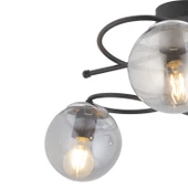 Apliqa Rodonit 3lü Siyah Krom Füme Camlı  Modern Sarkıt Genç Odası Yatak odası Retro Salon Avize - 4