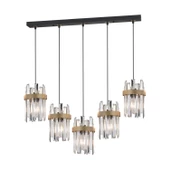 Apliqa Apatit 5'li Sıralı Siyah Eskitme Kristal Taşlı Modern Koridor Yatak Odası Salon Kristalli Avize thumbnail 2