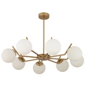 Apliqa Sara 8Li Eskitme Boyalı Beyaz Camlı Modern Genç Odası Yemek Masası Üstü Salon Avize thumbnail 4