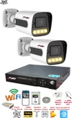 FURY 2 Kamera 1080P Görüntü Gece Renkli Full Hd 4xUltra Led Gece Renkli Güvenlik Kamera Seti 1TB - 1