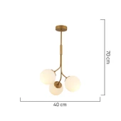 Apliqa Artel 3Lü Eskitme Top Avize Modern Sarkıt, Mutfak Yatak odası Salon Avize thumbnail 5