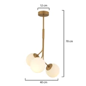 Apliqa Artel 3Lü Eskitme Top Avize Modern Sarkıt, Mutfak Yatak odası Salon Avize thumbnail 4