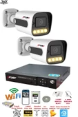 FURY 2 Kameralı Su Geçirmez 1080P 4 x Ultra Ledli Gece Renkli Güvenlik Kamera Seti 5500 500GB thumbnail 1