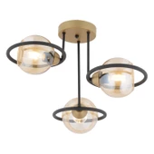 Apliqa Becca 3'lü Siyah Eskitme Bal Camlı Top Avize Modern Oturma Odası Salon Avize - 2