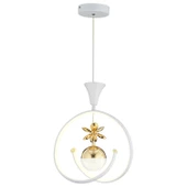 Mengü Tekli Beyaz Gold 3 Renkli 36 Watt Ledli Modern Oturma Odası, Koridor, Salon Led Avize thumbnail 2