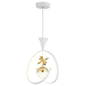 Mengü Tekli Beyaz Gold 3 Renkli 36 Watt Ledli Modern Oturma Odası, Koridor, Salon Led Avize thumbnail 3