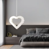 Apliqa Evin Kalp Krom Kaplamalı Kristalli Taşlı Modern Tasarım  Kristal  Salon Avize thumbnail 1