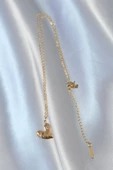 316L Çelik Zincir Gold Renk Renkli Zirkon Taşlı Kalp Kolye - TJ-BKO8905 - 3