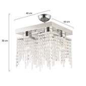 Apliqa Nikola 4Lü Krom Kristalli Taşlı Modern Tasarım Kristal Salon Avize thumbnail 7