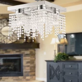 Apliqa Nikola 4Lü Krom Kristalli Taşlı Modern Tasarım Kristal Salon Avize thumbnail 1