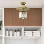 Apliqa Sabrina Tekli Eskitme Plafonyer Kristalli Taşlı Modern Tasarım Kristal Salon Avize thumbnail 1